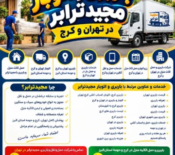 حمل و نقل و باربری تهران و کرج حمل اثاث منزل و باربری با مجیدترابر اتوبار تهران و کرج و حومه استان البرز باربری تهران و کرج و حومه استان البرز خدمات باربری و حمل بار در تهران و کرج خدمات حمل و نقل آنلاین در تهران و کرج رزرو اتوبار و حمل اثاث منزل در تهران و کرج شرکت باربری و حمل اثاث منزل در تهران و کرج